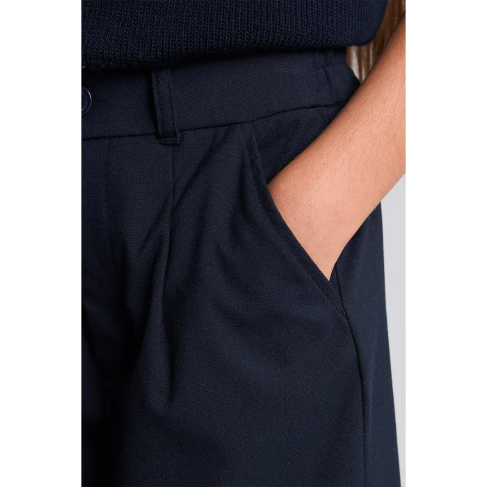 Defacto H9671A8NV253 Lacivert Düz Paça Pilili Pantolon Kız Çocuk
