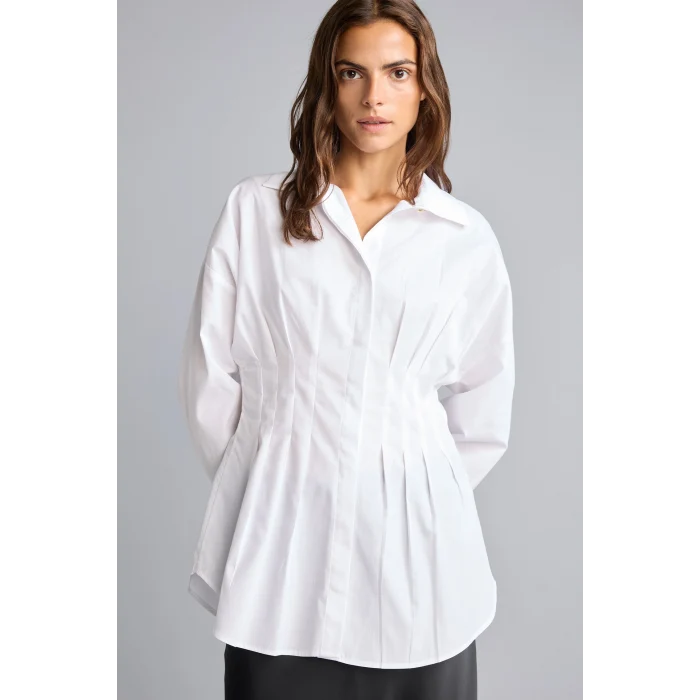 Defacto G8610AXWT34 Beyaz %100 Pamuk Fıtted Poplin Gömlek