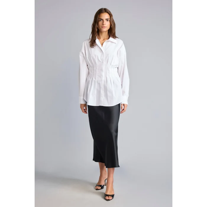 Defacto G8610AXWT34 Beyaz %100 Pamuk Fıtted Poplin Gömlek