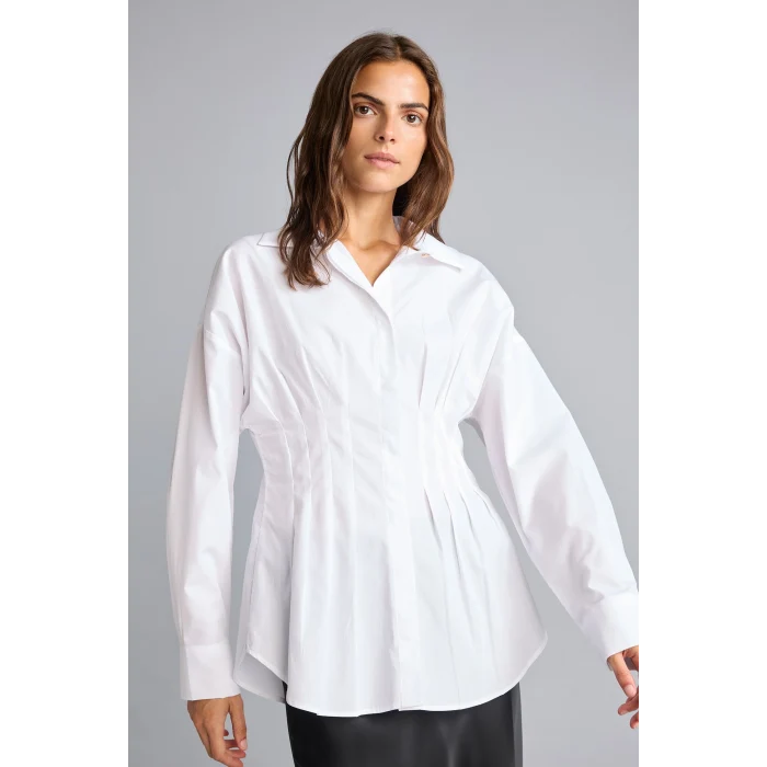 Defacto G8610AXWT34 Beyaz %100 Pamuk Fıtted Poplin Gömlek