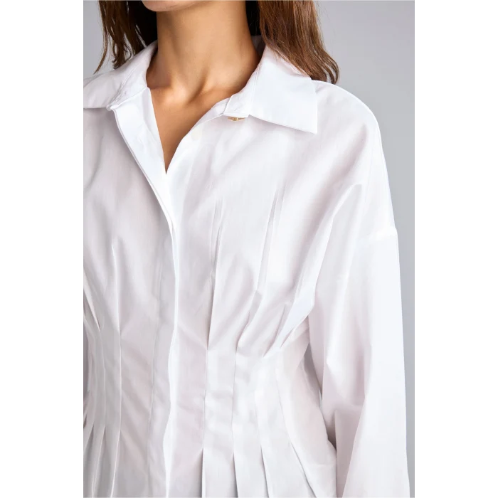Defacto G8610AXWT34 Beyaz %100 Pamuk Fıtted Poplin Gömlek