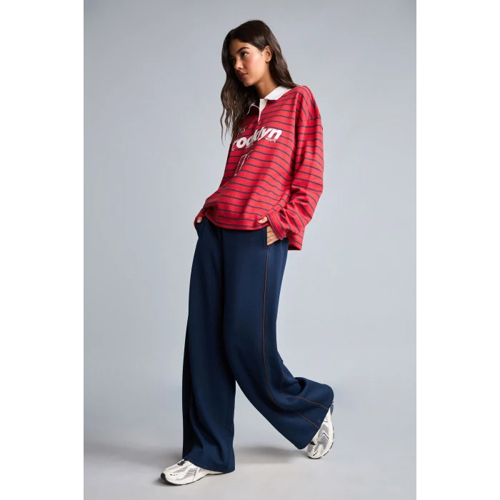 Defacto D6668AXNV248 Lacivert Straight Fit Cepli Düz Paça Eşofman Altı