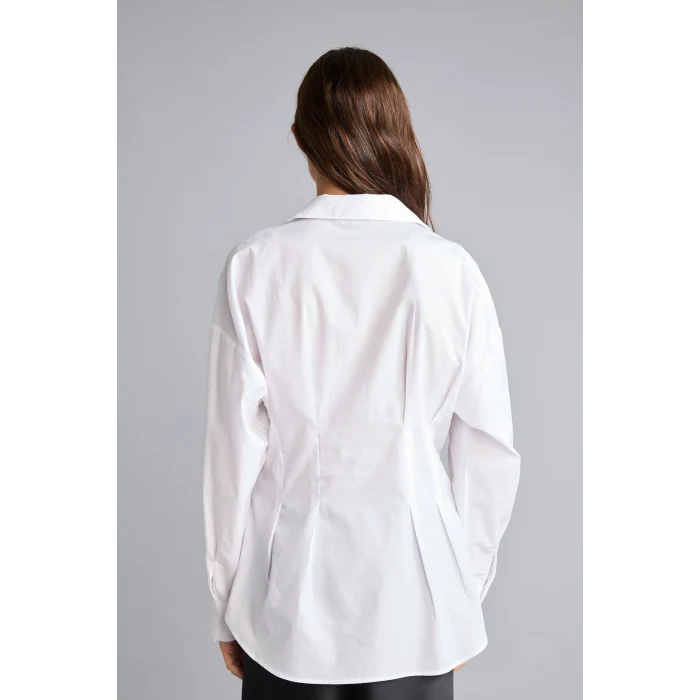 Defacto G8610AXWT34 Beyaz %100 Pamuk Fıtted Poplin Gömlek