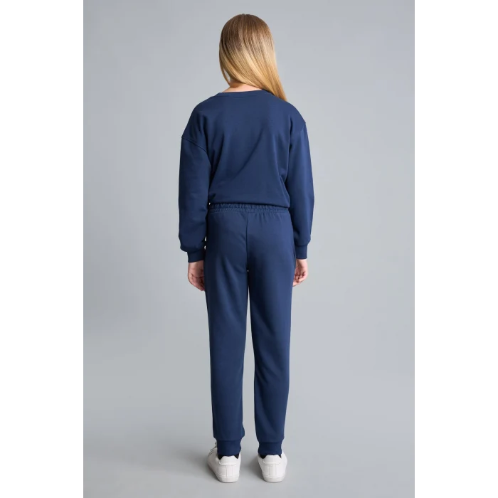 Defacto Y1226A6NV241 Lacivert Jogger Fıt Esnek Belli Cepli Eşofman Altı Kız Çocuk