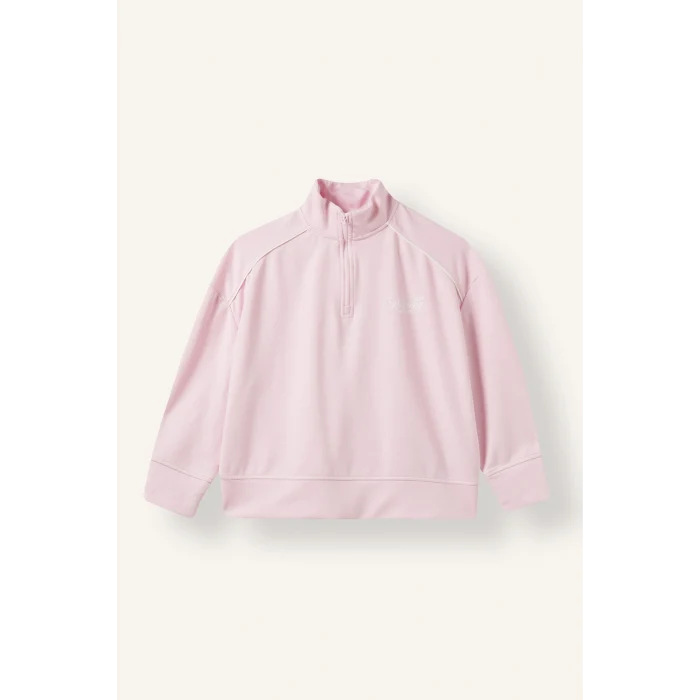 Defacto I1640A8PN47 Pembe Oversıze Yarım Fermuarlı Modal Sweatshirt Kız Çocuk