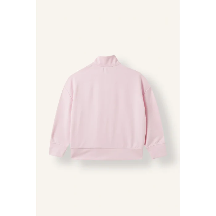 Defacto I1640A8PN47 Pembe Oversıze Yarım Fermuarlı Modal Sweatshirt Kız Çocuk
