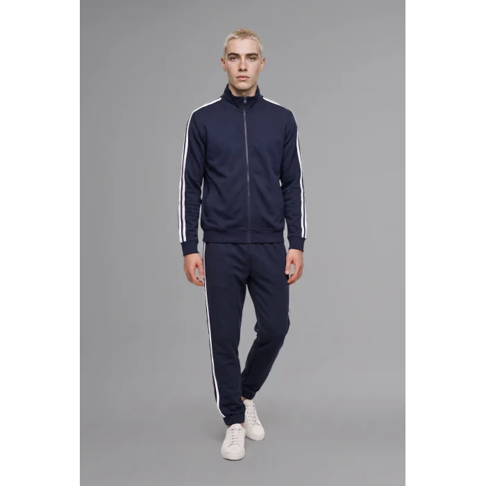 Defacto F0106AXNV146 Lacivert Nefes Alabilen Boxy Fit Fermuarlı Dik Yaka Sweatshirt