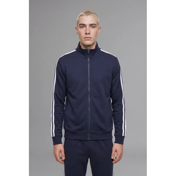 Defacto F0106AXNV146 Lacivert Nefes Alabilen Boxy Fit Fermuarlı Dik Yaka Sweatshirt