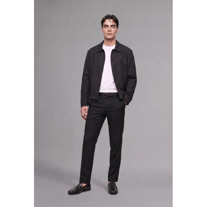 Defacto H4697AXBK27 Siyah Regular Fıt Polo Yaka Düğmeli Yan Cepli Blazer Ceket