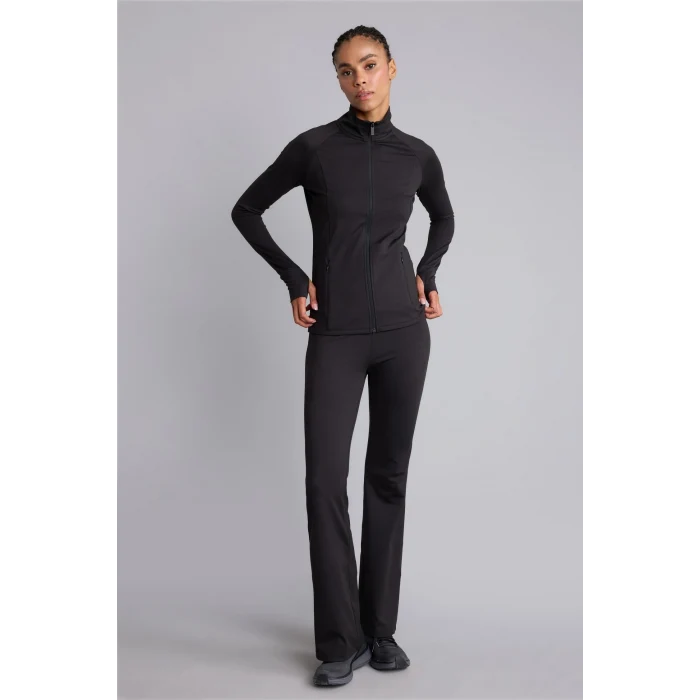 Defacto C9192AXBK81 Siyah Esnek Kumaş Airtech Flare Fit İspanyol Paça Beli Saran Sporcu Pantolon