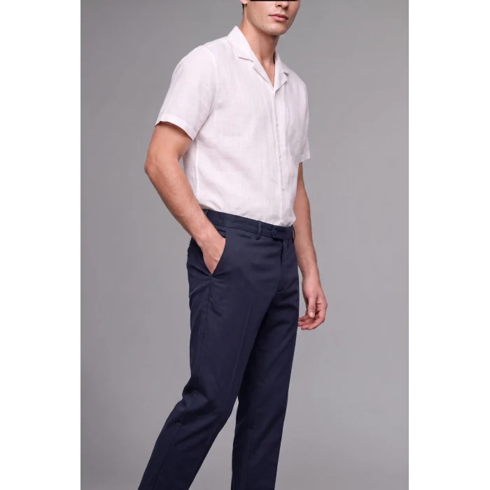 Defacto H4095AXNV86 Lacivert Pens Detaylı Relax Fit Klasik Pantolon