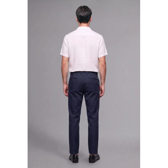 Defacto H4095AXNV86 Lacivert Pens Detaylı Relax Fit Klasik Pantolon