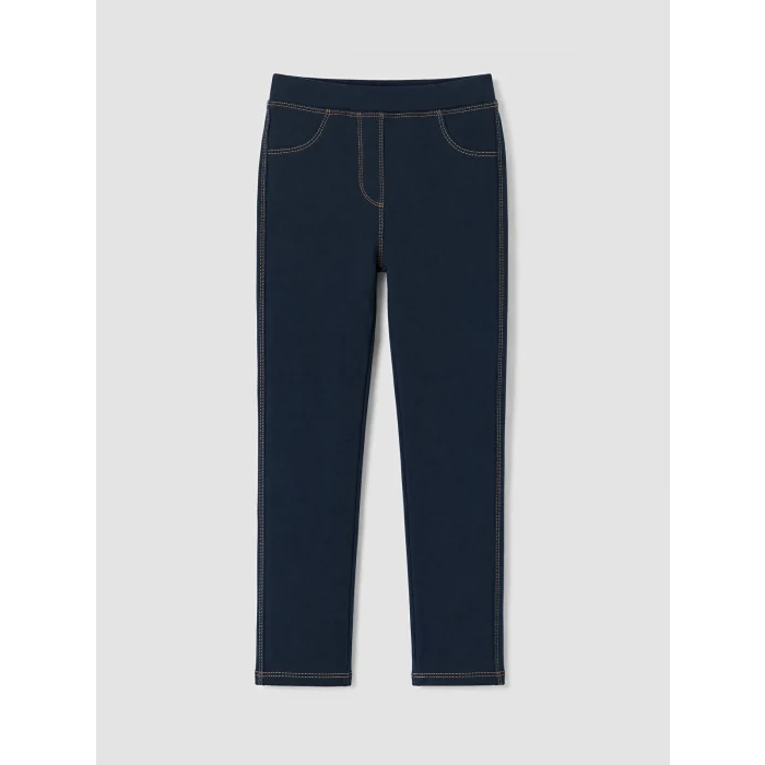 LCW Kids İndigo Kız Çocuk Denim Görünümlü Tayt