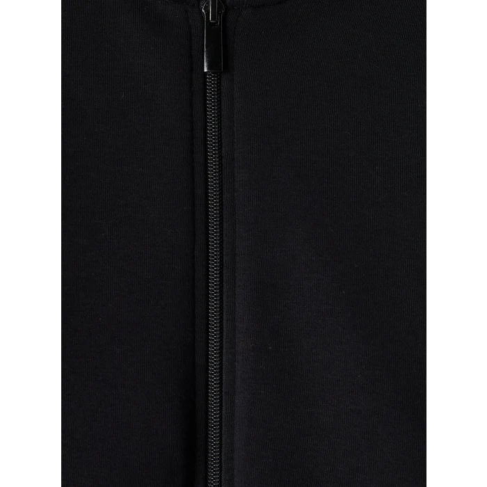 LCW Kids Siyah Kapüşonlu Kalın Kız Çocuk Fermuarlı Sweatshirt