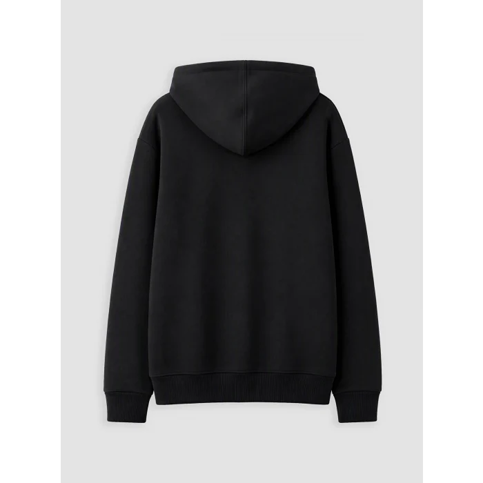 LCW Kids Siyah Kapüşonlu Kalın Kız Çocuk Fermuarlı Sweatshirt