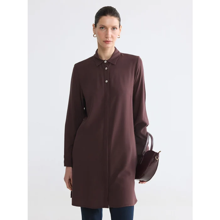 LCW Grace Kahverengi Regular Fit Kadın Gömlek Tunik