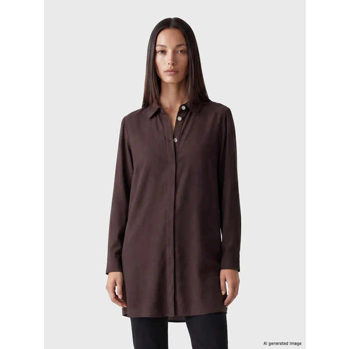 LCW Grace Kahverengi Regular Fit Kadın Gömlek Tunik