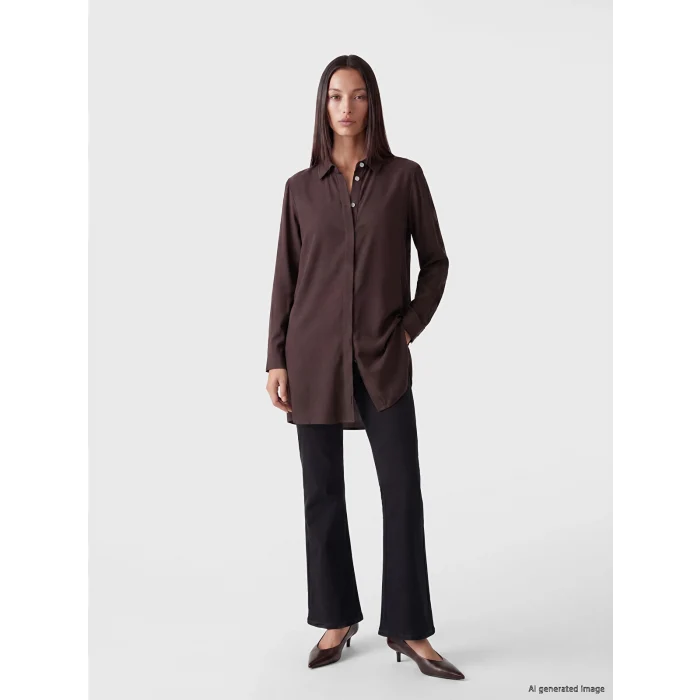 LCW Grace Kahverengi Regular Fit Kadın Gömlek Tunik