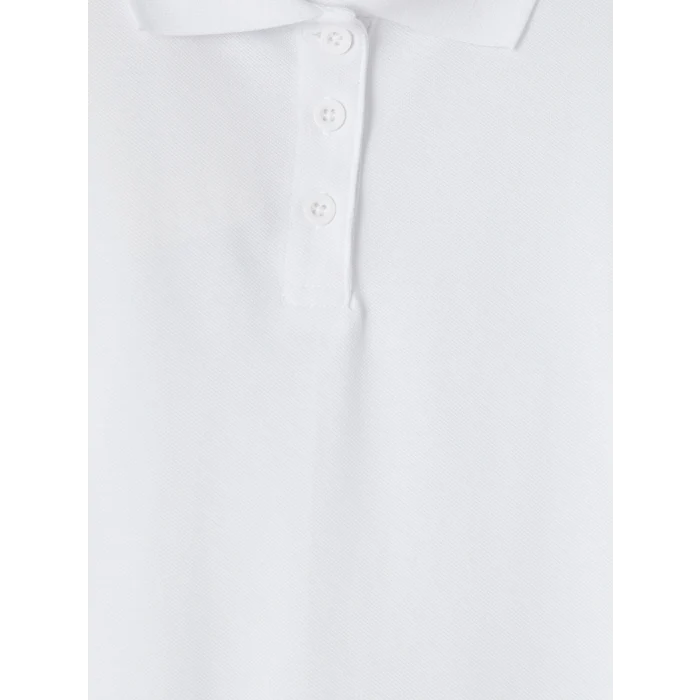 LCW Kids Beyaz Polo Yaka Kız Çocuk Pike Tişört