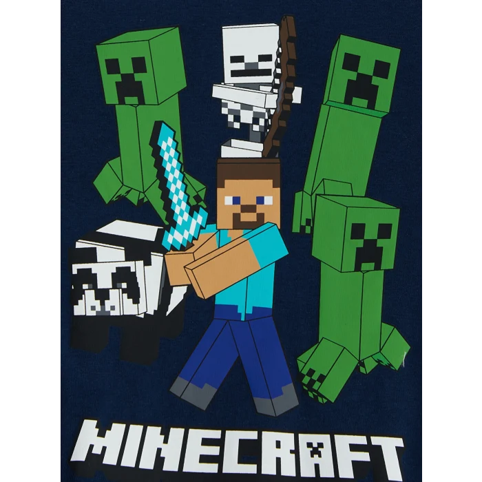 LCW Kids Lacivert Minecraft Lisanslı Erkek Çocuk Pijama Takımı