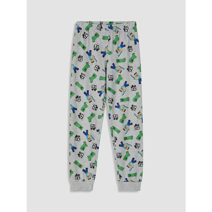 LCW Kids Lacivert Minecraft Lisanslı Erkek Çocuk Pijama Takımı