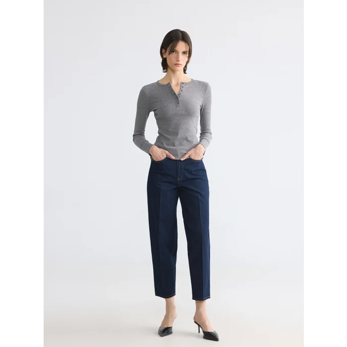 LCW EVERYDAY Antrasit Bisiklet Yaka Kadın Body