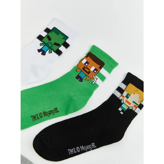 LCW Kids Karışık Minecraft Desenli Erkek Çocuk Soket Çorap 5li