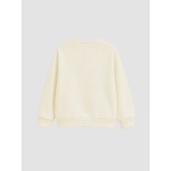 LCW Kids Ekru Fiyonklu Kız Çocuk Kalın Sweatshirt