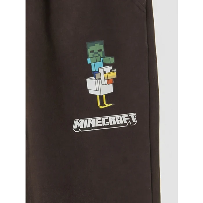 LCW Kids Kahverengi Minecraft Baskılı Erkek Çocuk Jogger Eşofman Altı