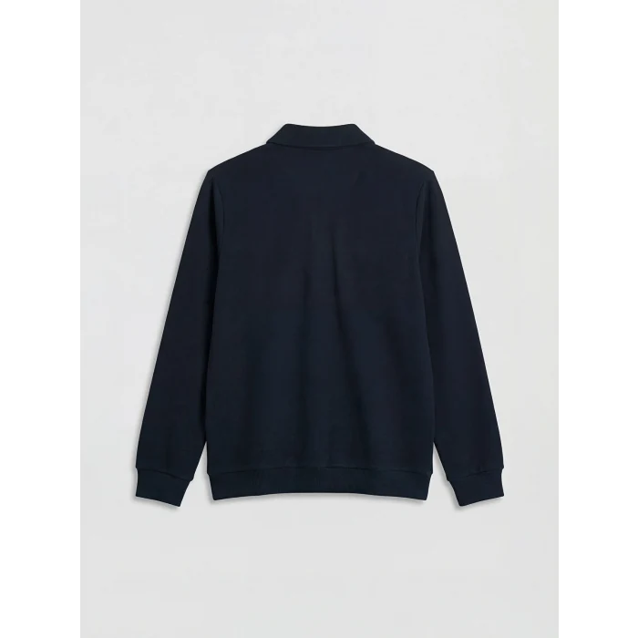 LCWAIKIKI Classic Lacivert Polo Yaka Erkek Sweatshirt