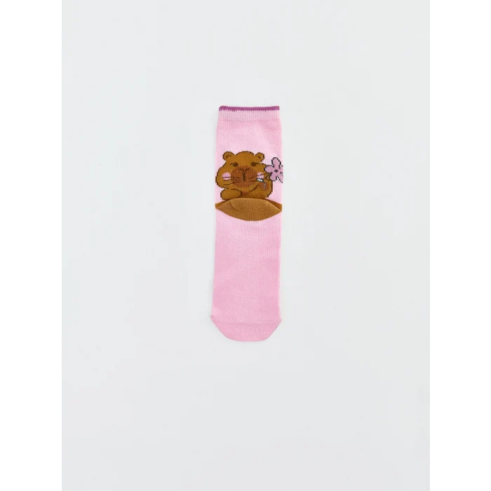 LCW Kids Pembe Kız Çocuk 5li Paket Soket Çorap