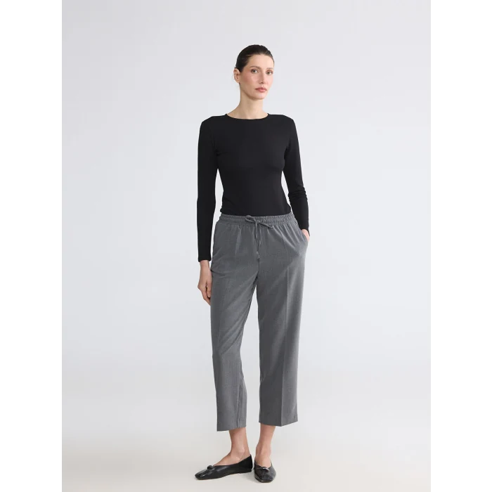 LCW EVERYDAY Siyah Bisiklet Yaka Soft Touch Kadın Tişört