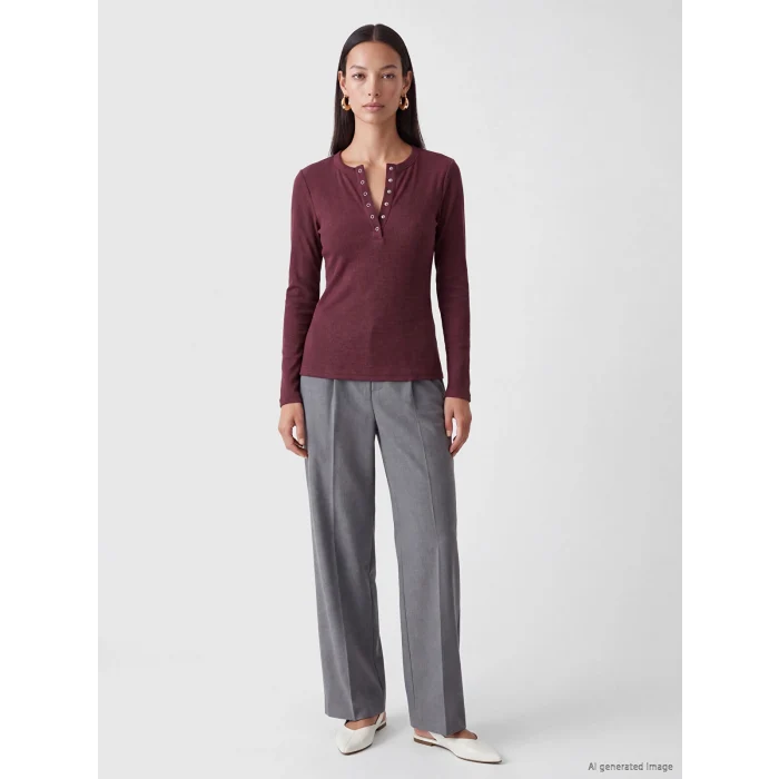 LCW EVERYDAY Bordo Bisiklet Yaka Kadın Fitilli Body