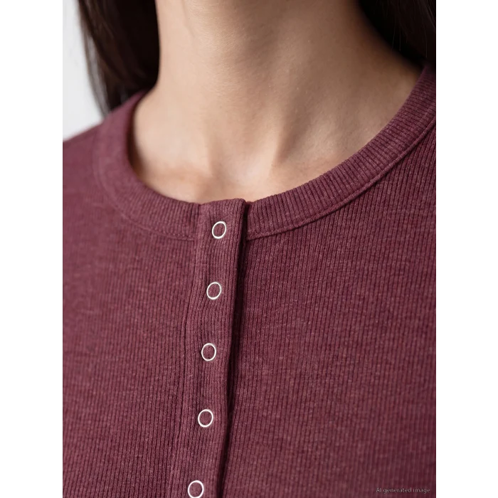 LCW EVERYDAY Bordo Bisiklet Yaka Kadın Fitilli Body