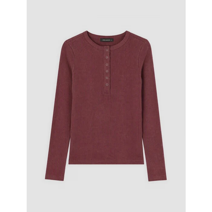 LCW EVERYDAY Bordo Bisiklet Yaka Kadın Fitilli Body