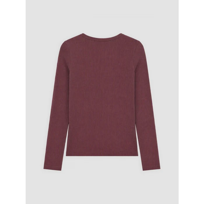LCW EVERYDAY Bordo Bisiklet Yaka Kadın Fitilli Body
