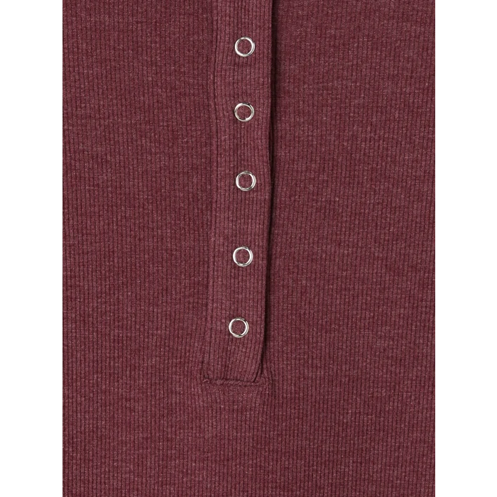 LCW EVERYDAY Bordo Bisiklet Yaka Kadın Fitilli Body