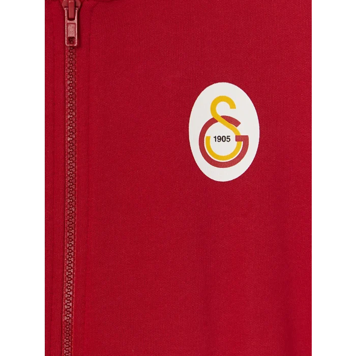 LCW Kids Kırmızı Kapüşonlu Galatasaray Baskılı Erkek Çocuk Sweatshirt