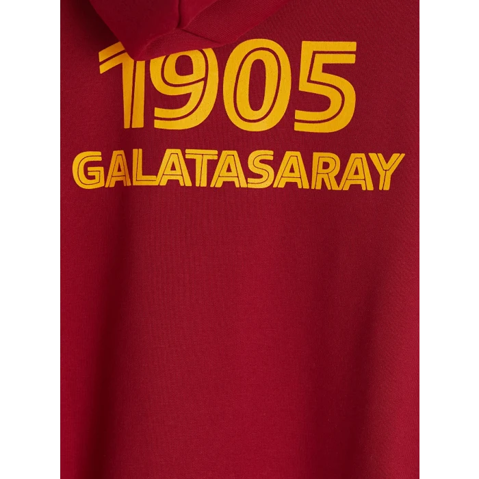LCW Kids Kırmızı Kapüşonlu Galatasaray Baskılı Erkek Çocuk Sweatshirt