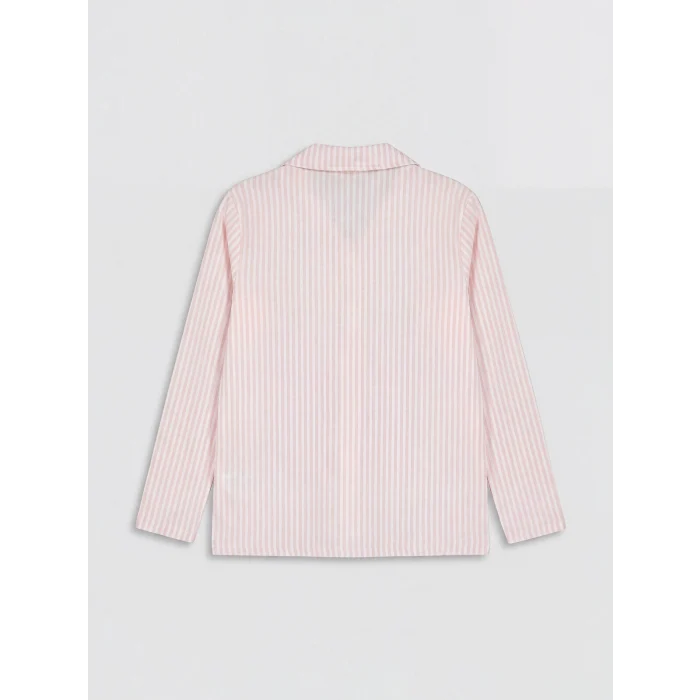 LCW Kids Pembe Gömlek Yaka Kız Çocuk Pijama Takım