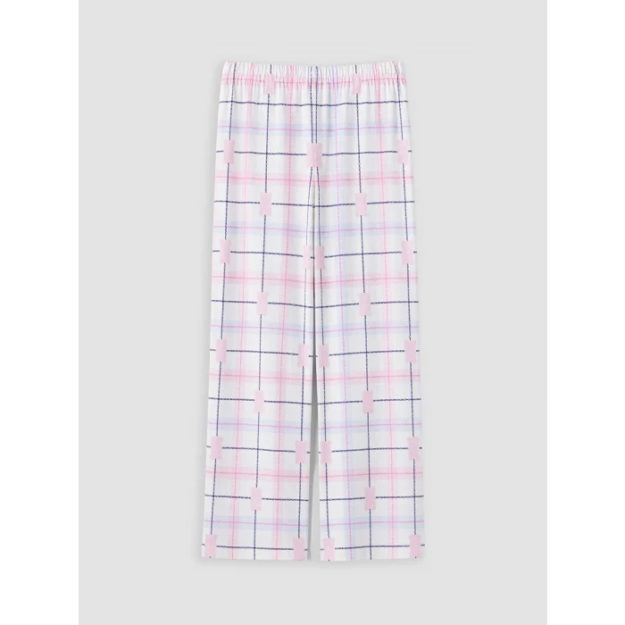 LCW Kids Mavi Bisiklet Yaka Kız Çocuk Pijama Takım