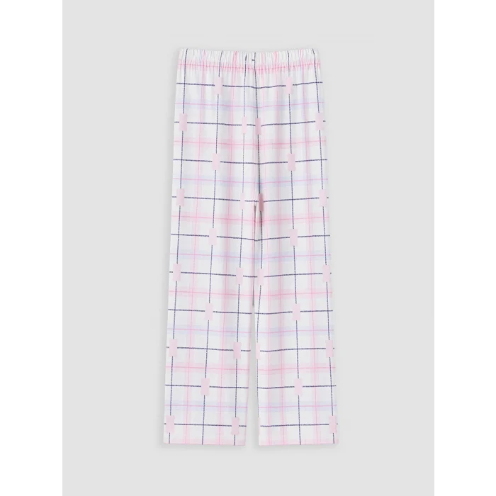 LCW Kids Mavi Bisiklet Yaka Kız Çocuk Pijama Takım