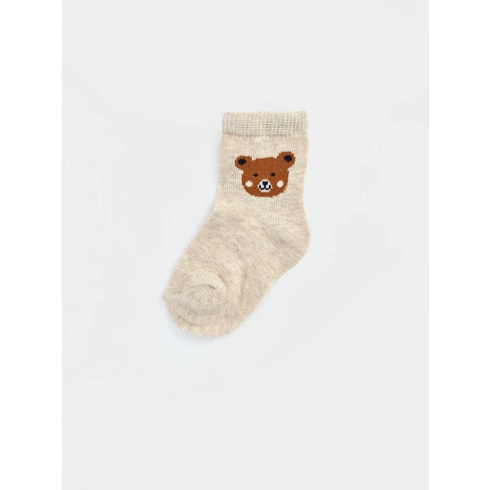 LCW baby Bej Desenli Erkek Bebek Soket Çorap 7li