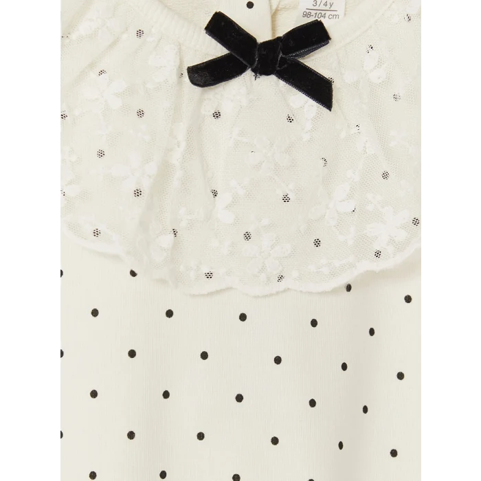 LCW Kids Ekru Bebe Yaka Kız Çocuk Sweatshirt
