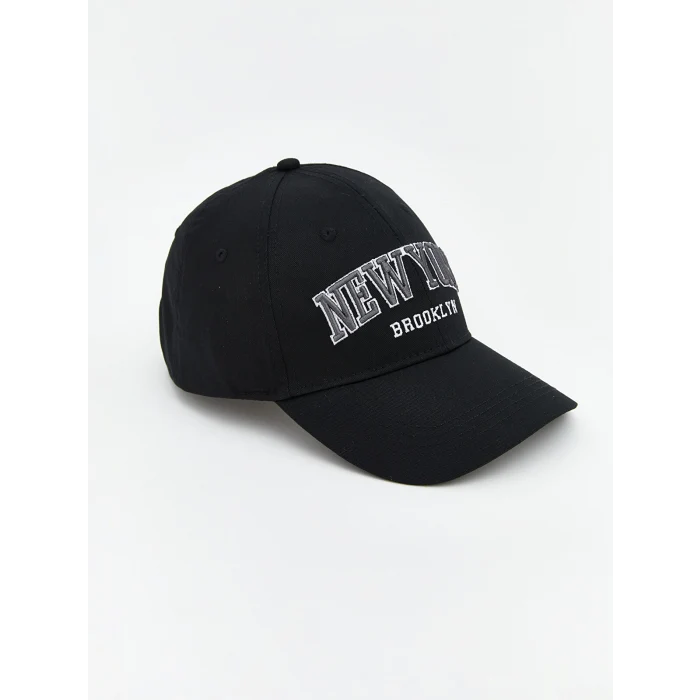LCW ACCESSORIES Siyah New York Nakışlı Kadın Kep Şapka