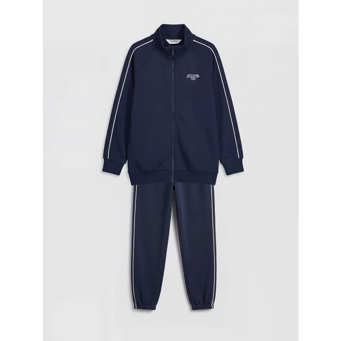 LCW Kids Lacivert NYC Baskılı Erkek Çocuk Eşofman Takımı