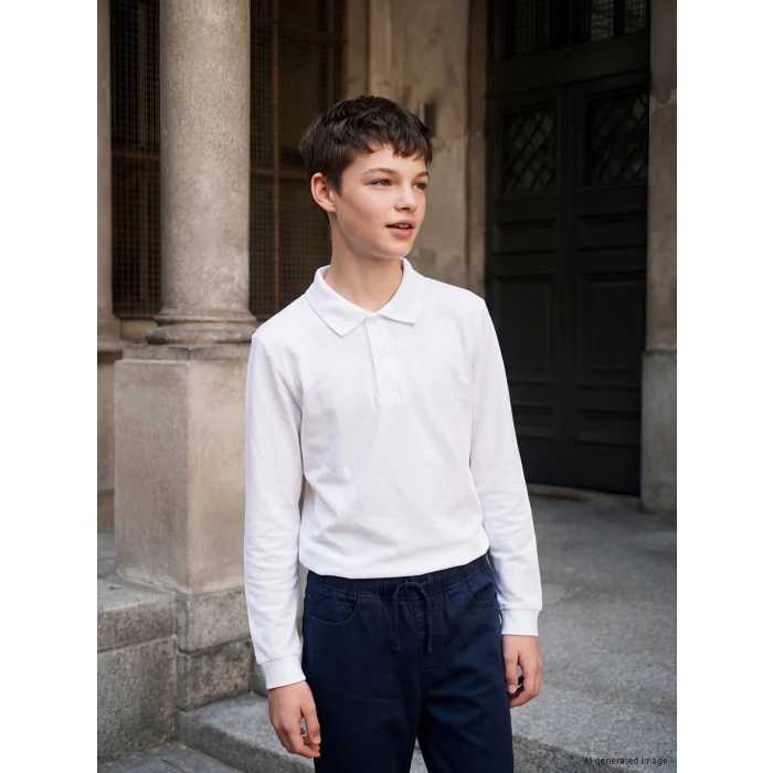 LCW Kids Beyaz Polo Yaka Erkek Çocuk Pike Tişört