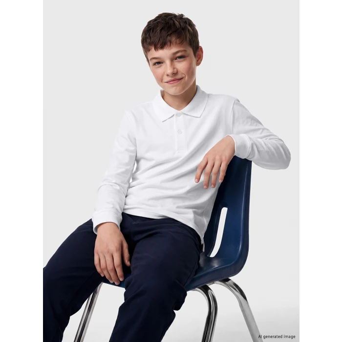 LCW Kids Beyaz Polo Yaka Erkek Çocuk Pike Tişört
