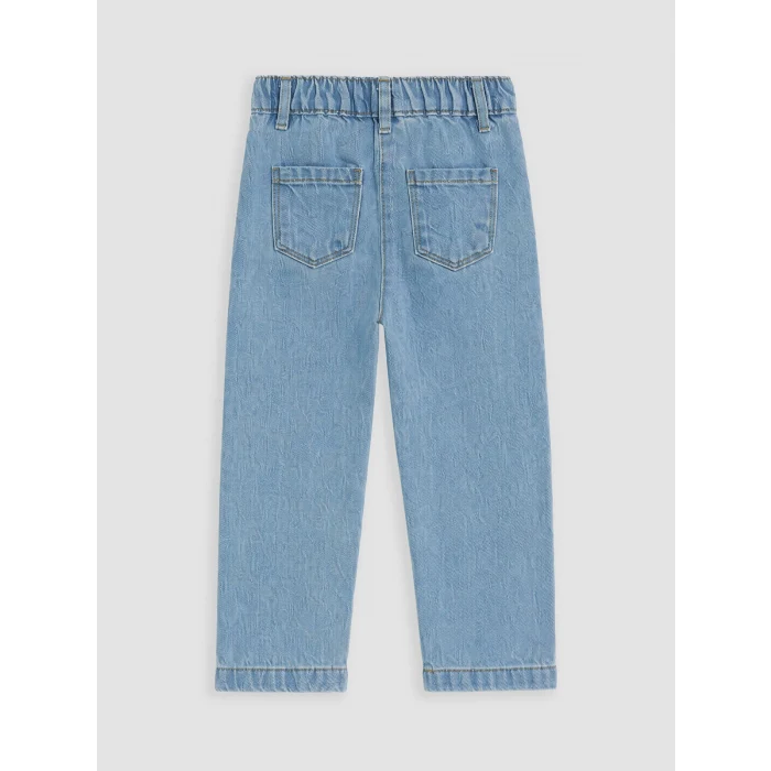 LCW Kids İndigo Straight Fit Nakışlı Kız Çocuk Jean Pantolon
