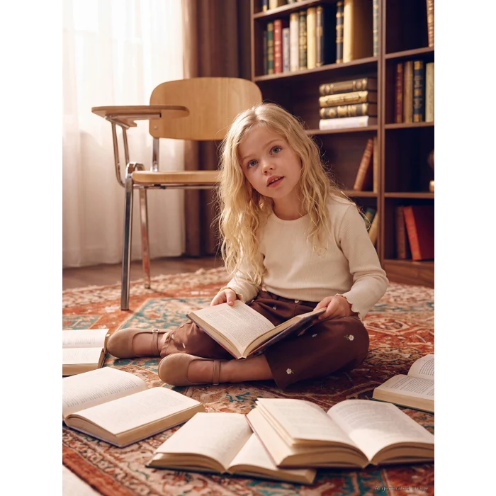 LCW Kids Kahverengi Kız Çocuk Gabardin Pantolon
